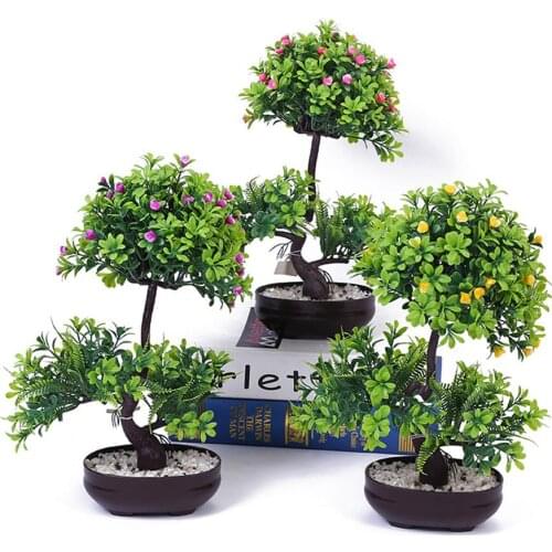 AsyPets Artificial Flowers Plastic Plants Artificial Plants Bonsai Desktop Ornament for Home Bonsai Decoration