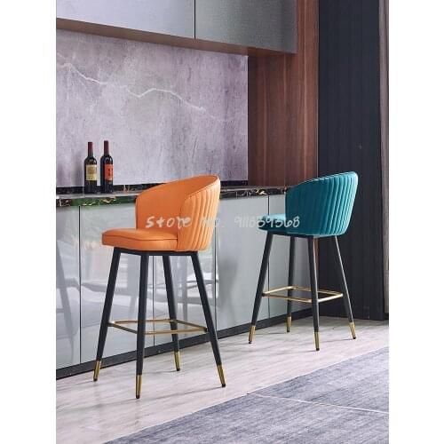 Bar stools, light luxury bar chairs, leather home swivel bar chairs, modern minimalist Nordic high stools, high chairs