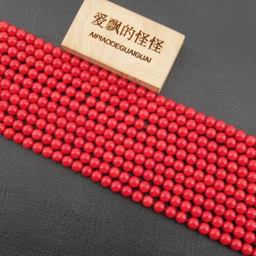 APDGG Natural AA+ 2 Strands 5MM Smooth Round Red Coral Beads 15.5" Strand Jewelry Making DIY