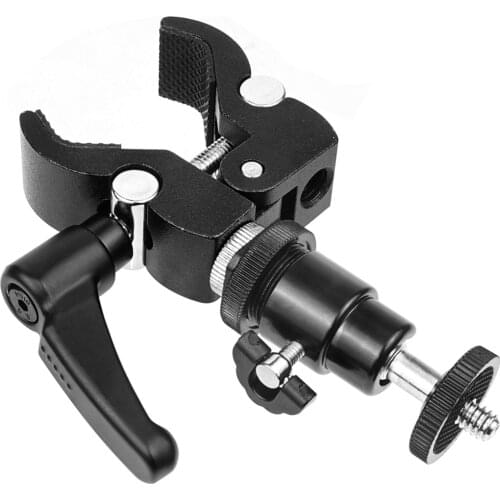 BGNing Super Clamp Mount Holder with Tripod Ball Head For Gopro for SLR DSLR Monitor LED Flash Light Camera Tube Clip Bracket