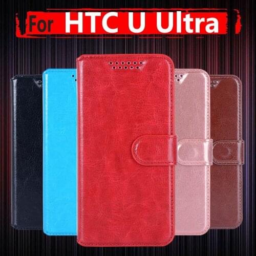 For HTC U Ultra Case 5.7 inch Wallet PU Leather Cover Phone Case For HTC U Ultra Case Silicone Protective Flip Back Bag Skin