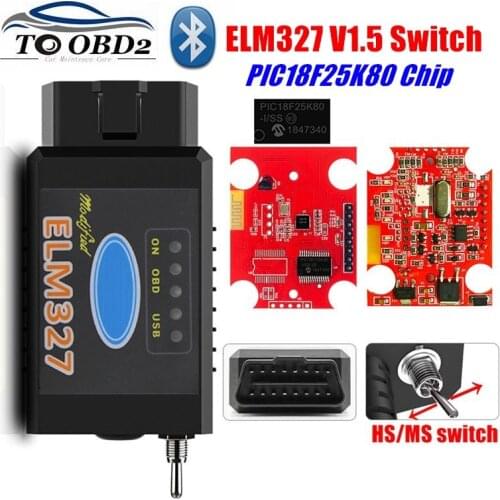 ELM327 V1.5 Switch HS-CAN/MS-CAN for Ford FORScan OBD2 Diagnostic Scanner elm 327 1.5 bluetooth ELM-327 WIFI PIC18F25K80 Chip