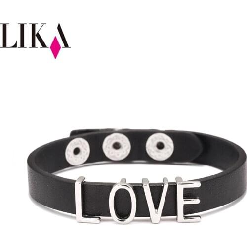 LIKA 2020 Simple LOVE Letter Leather Bracelets For Women Charm Wrap Bracelets & Bangles Jewelry For Gift