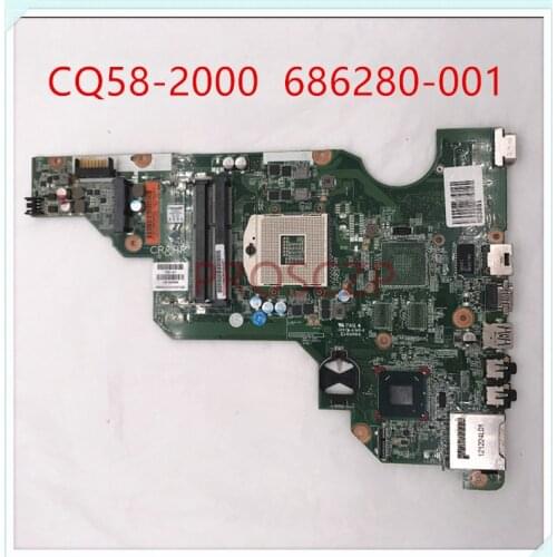 For HP CQ58 CQ58-2000 Laptop Motherboard DDR3 686280-501 686280-001 SLJ8F HM75 100% full Working well