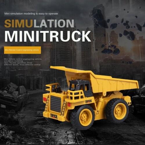 Mini remote control truck bulldozer crane crane toy wireless remote control exquisite model engineering vehicle childrens toy