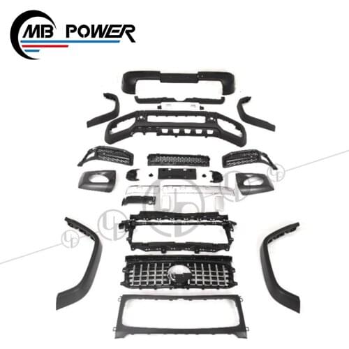 W464 body kit fit for G class W464 G63 body kit 2019 year PU material over fender and rear bumper front-grill