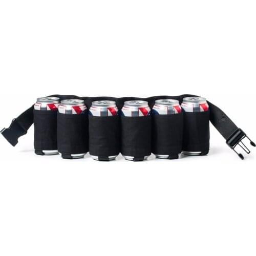 Outdoor Climbing Camping Hiking 6 Pack Holster Portable Bottle Waist Beer Belt Bag Handy Wine Bottles Beverage Can Holder