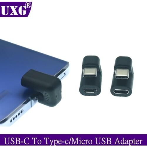 180 360 Degree Up & Down Angled Type-C USB-C to Micro USB / Type-c Female Charging And Data Transmission Extension Cord Adapter