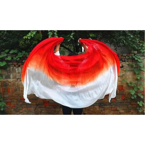 Hot Sell Womens Belly Dance Shawl Silk Veil Scarf Gradient Color Belly Dancing Costume Accessory Classic 250*114cm Free Shipping