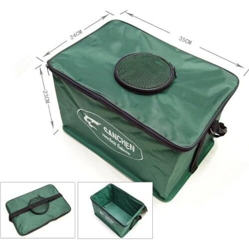 Fishing Fabric Portable Basket Foldable Water Pail Bag Fishing Tackle