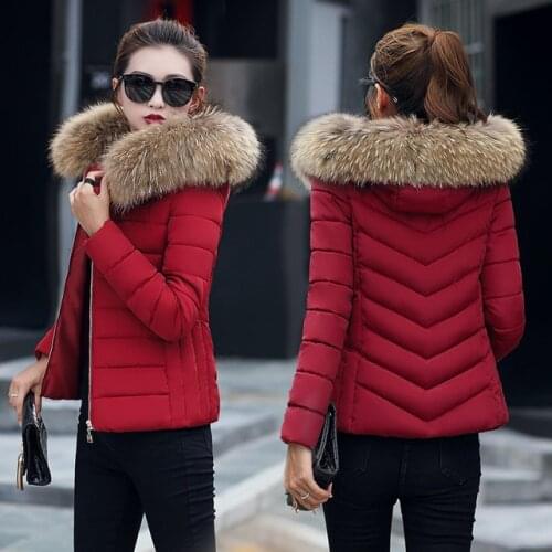 Clearance winter women hooded coat fur collar thicken warm long jacket female plus size outerwear parkat coat