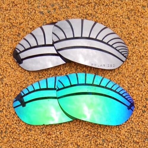 Silver Mirrored & Green Mirrored Polarized Replacement Lenses for Monster Dog Frame 100% UVA & UVB