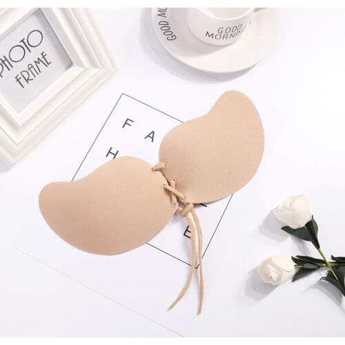 Sexy Women Strapless Push Up Bra Silicone Mango Shape Self-Adhesive Front Bust Sexy breathable invisible bra
