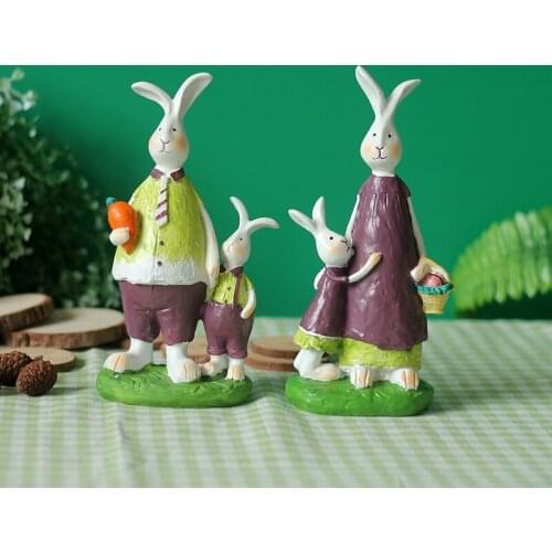 USA pastoral village painted Beautiful rabbit ornaments in American countryside cute rabbit cafe shop room decor Home decoration