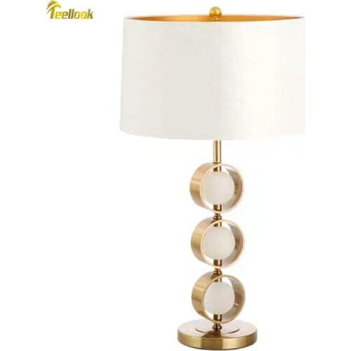 Teellook New bedroom bedside lamp natural marble creative personality simple modern living room table lamp