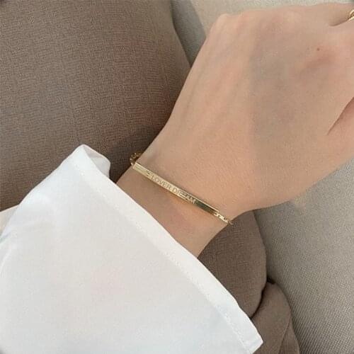 Japanese and Korean Gold Colour Bracelets Female Letters Star Moon Daisy Braided Pearl Bracelet for Girls Ins Style Party Gifts