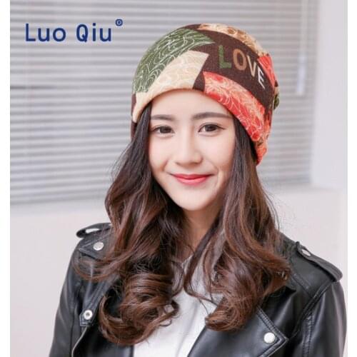 100% Cotton Ladies Flower Printed Tube Hat Multi-function Girls Headwear Spring Fall Floral Pattern Turbante Fashion Turban