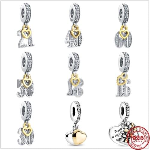 Hot Sale 100% Real 925 Sterling Silver Charm Fit Original Pandora Bracelet Making Fashion DIY Jewelry For Women Factory Outlet