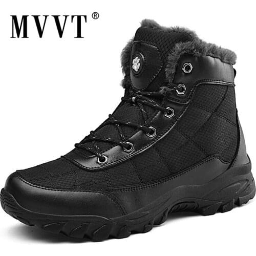 Winter Hiking Shoes Men Sneakers Outdoor Boots With Fur Waterproof Snow Trekking Shoes Cross-country Walking Shoes