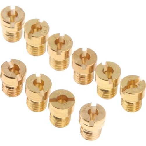 10pcs M5 Carburetor Repair Main Jet Kit Injectors Nozzle 85 88 90 92 94 95 98 100 102 105 Copper Motorcycle Carburetors Parts
