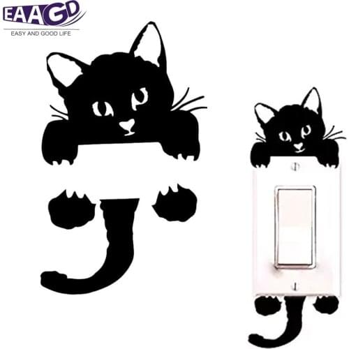 2Set Switch Sticker Lovely Cute Cartoon Vinyl Wall Switch Sticker for Home Decoration, Light Switch Decor Decals
