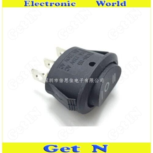 20pcs 3Pins 3Files Rocker Switches Rocker Switches6A/250V Push Button Switches Black for electric kettle
