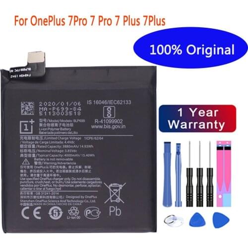New Original Replacement Battery 4000mAh BLP699 For OnePlus 7Pro 7 Pro 7 Plus 7Plus Cell Phone Battery With Free Tools