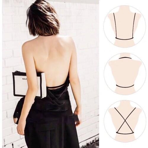 3 Ways To Wear Girl Backless Bra Sexy Lace Bralette Seamless Push Up Bra French Triangle Cup Bras For Women Underwear Invisible