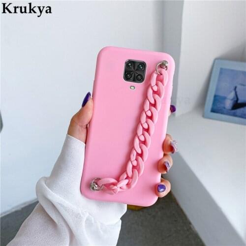 Candy Color Silicone Wriststrap Bracelet Case For Xiaomi Mi Poco X3 Pro Nfc F3 M3 Pro 11 Ultra Redmi Note 10 Pro Soft Tpu Cover