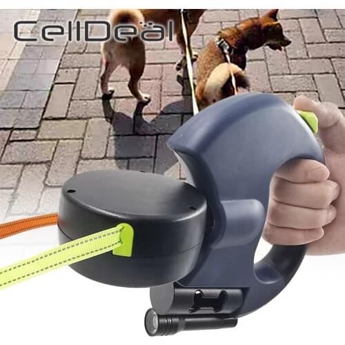 2 Color Retractable Dual Double Pet Leash Rope Zero Tangle Walk For Two Dog Walk The Dog Adjustable Pet Leash Pet Supplies