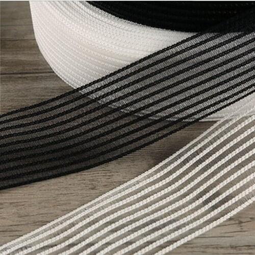 50 Yards Sewing Stretchy Elastic Band 4cm/4.5cm Wholesale Black White Lace Elastic Ribbon Belt Underwear Garment DIY Accessories