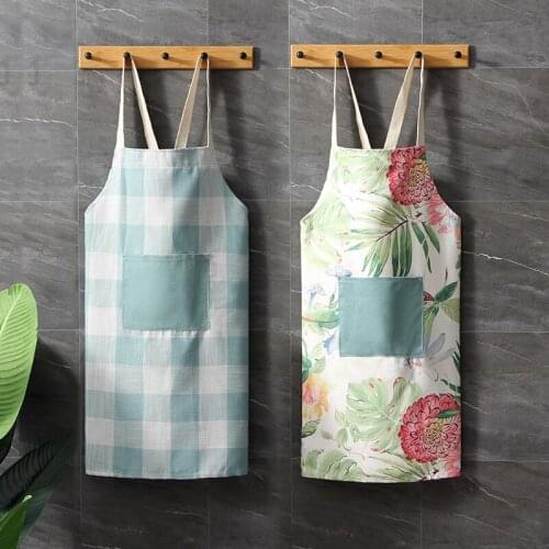 Apron Korean fashion home kitchen housework cooking gown adult female cute milk tea shop overalls male waist