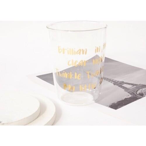 Geometric Bronzing Glass Cup Creative Design Tea Milk Cup Office Home Drinkware Glass Water Coffee Cup Teacup Kitchen Tool