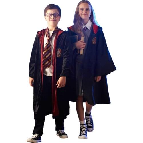 Halloween cloak scarf Slytherin Ravenclaw Hufflepuff Robe Cosplay potter Costume for Kids Adults