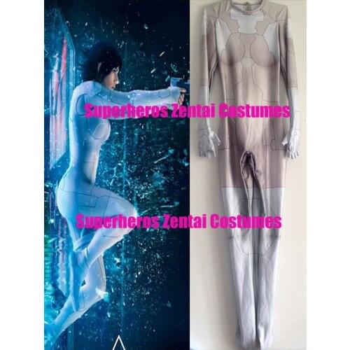 3D Print Ghost in the Shell Movies Cosplay Costume Scarlett Johansson Superhero zentai catsuit Spandex Costumes