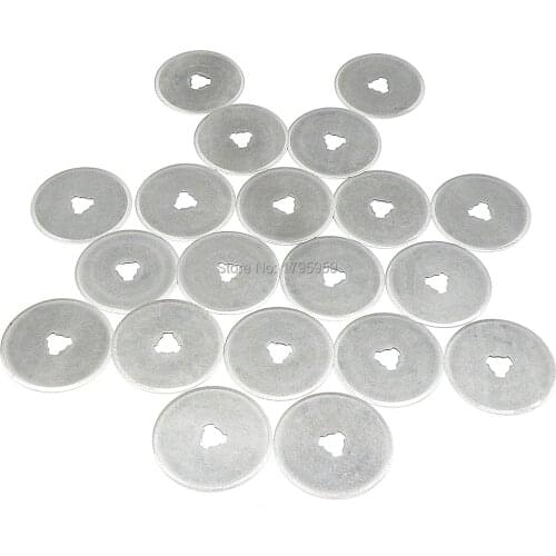 20pcs Rotary Cutter Refill Blades Fabric Leather Vinyl Sewing Cutting Craft Tools Circular Rotary Cutter Spare Blades 28*5*0.3mm