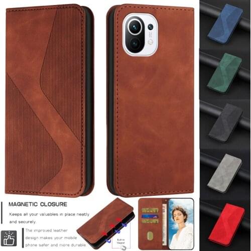 Magnetic Flip Leather Phone Case for XiaoMI Mi 11 10S 10i 10T Lite Wallet Card Cover for XiaoMi Mi POCO M3 X3 Pro NFC Coque Etui