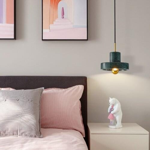 Nordic Copper Minimalist Creative Marble Lamp Modern Restaurant Bar Corridor Chandelier Lamp Pendant Light Lighting