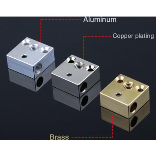 CR10 Swiss Plated Copper Heat Block For CR10 Hotend cr-10 Hotend for mk8 nozzle BMG Extruder ender3 cr-10s Heater Block