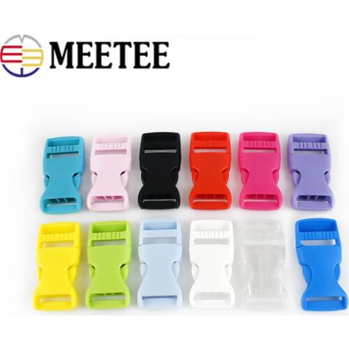 Meetee 10pcs 15/20/25mm Plastic Release Buckles Color Safety Pet Collar Clasp for Outdoor Backpack Belt Luggage Accessories