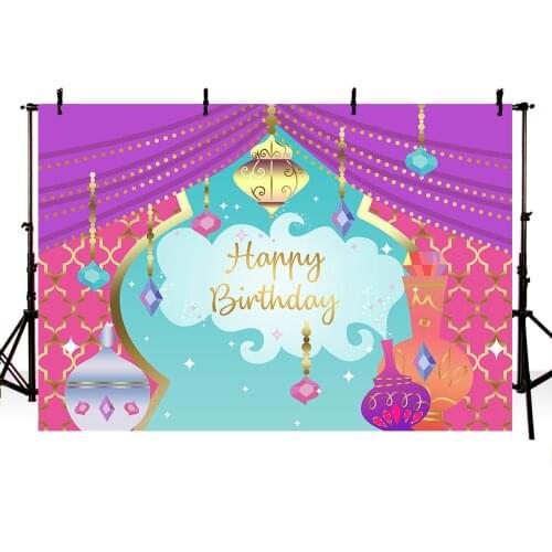 Neoback birthday Aladdin decorations Backdrop for photography Nights Moroccan Party Background birthday Banner Curtain Prop