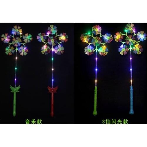 Music luminous windmill 2019 new childrens toys hot sale colorful flash small windmill wholesale
