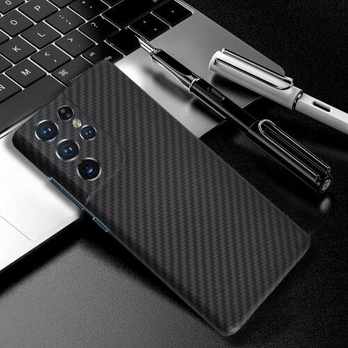Real Pure Carbon Fiber Phone Case For Samsung S10 S20 S20U S21 S2Ultra-Thin Anti-Fall Hard Business Shell Aramid Fibre
