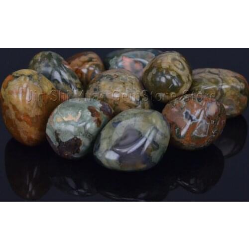 Bulk Tumbled Green Rainforest Jasper Stone from Australia Natural Polished Gemstone Supplies for Wicca, Reiki, Crystal Healing