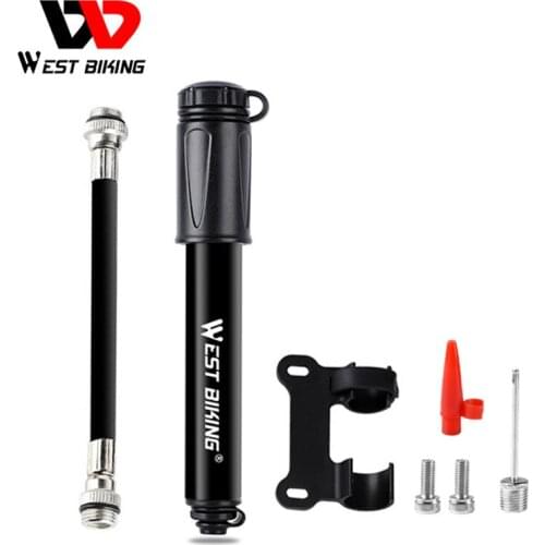WEST BIKING Portable MTB Bike Pump 100Psi Cycling Tire Inflator Hand Air Pump Bike Accessories Mountain Road Mini Bicycle Pump