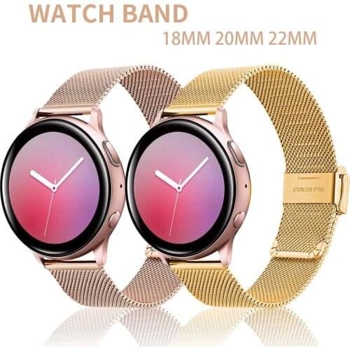 4 Color 20MM Stainless Steel Mesh Belt Watchbands For Samsung Gear Sport Watch Strap Women Man Bracelet Wristwatch Bands