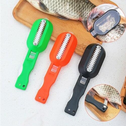 Fish Skin Brush Fast Remove Fish Scale Scraper Planer Tool Fish Scaler Fishing Knife Cleaning Tools Kitchen Cooking Accessorie