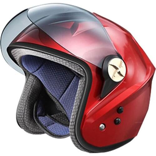 Motorcycle Bluetooth-compatible Helmet ABS Solar Smart Charging Fan Music Mobile Phone Motorbike Riding Safety Half Helmets