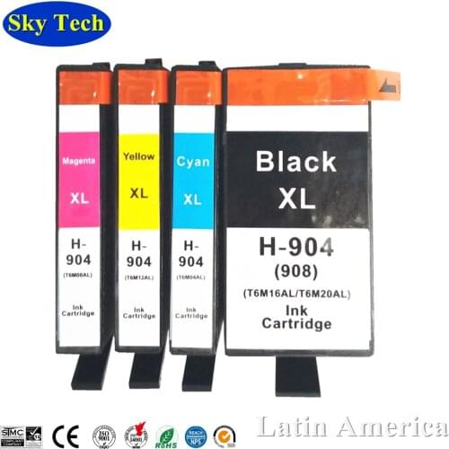 Compatible Ink Cartridge for HP904 HP908 XL , Latest Version for Hp officejet Pro 6960 6970 series All-in-one Printer