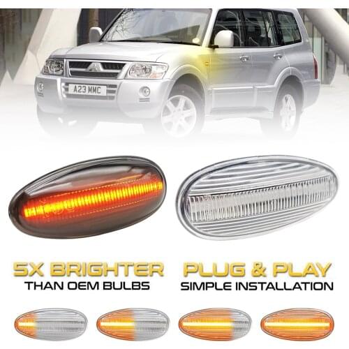 2Pcs Dynamic Amber LED Side Marker Light Tuan Signal Lamps For Mitsubishi Lancer Outlander Freeca Pajero Eclipse Galant Space